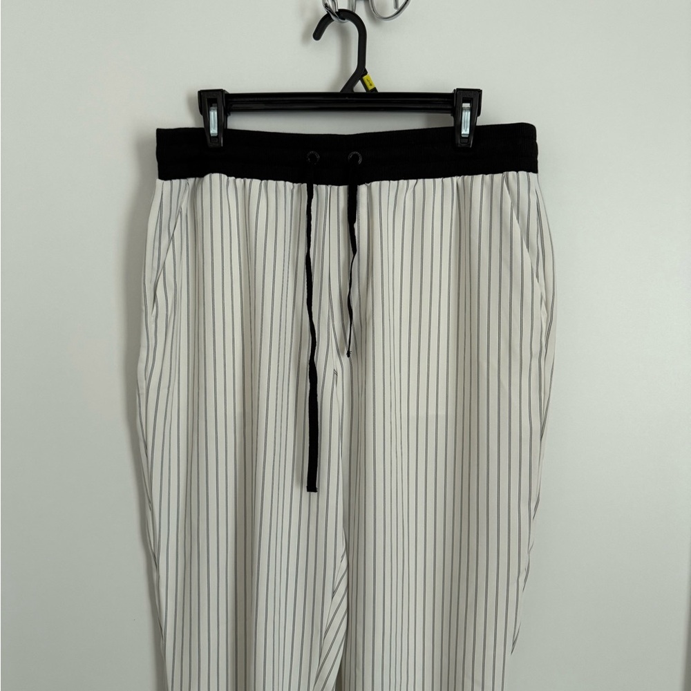 Karl Lagerfeld Black and White Striped Pants